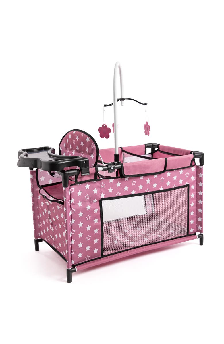 Bayer Design Doll Travel Multi Bed, Playpen Care Center, For Dolls Up to 18 Inches, Kid 3+, Main, color, Multicolored
