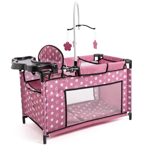 Doll Travel Multi Bed, Playpen Care Center, For Dolls Up to 18 Inches, Kid 3+