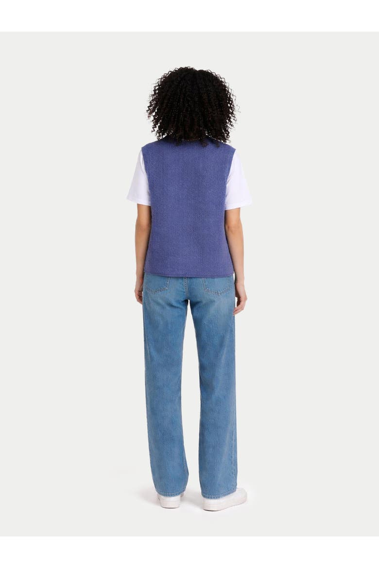 Ajour Knit Crewneck Cashmere Vest, Alternate, color, crown blue