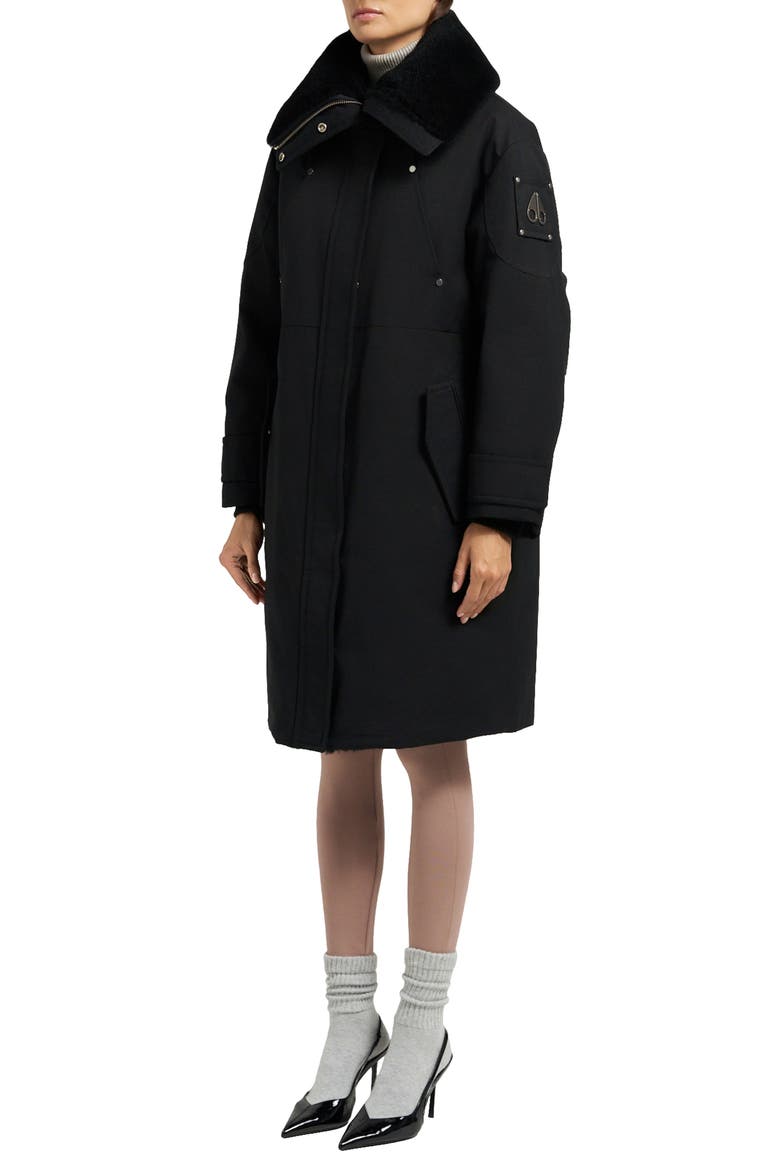 Original Storm Water Repellent Genuine Shearling Lined 800 Fill Power Down Parka, Alternate, color, BLK W/ BLK SH