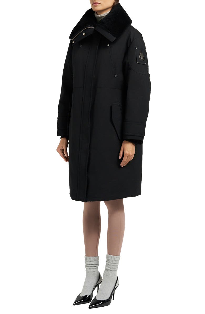 Moose Knuckles Original Storm Water Repellent Genuine Shearling Lined 800 Fill Power Down Parka, Alternate, color, Blk W/ Blk Sh