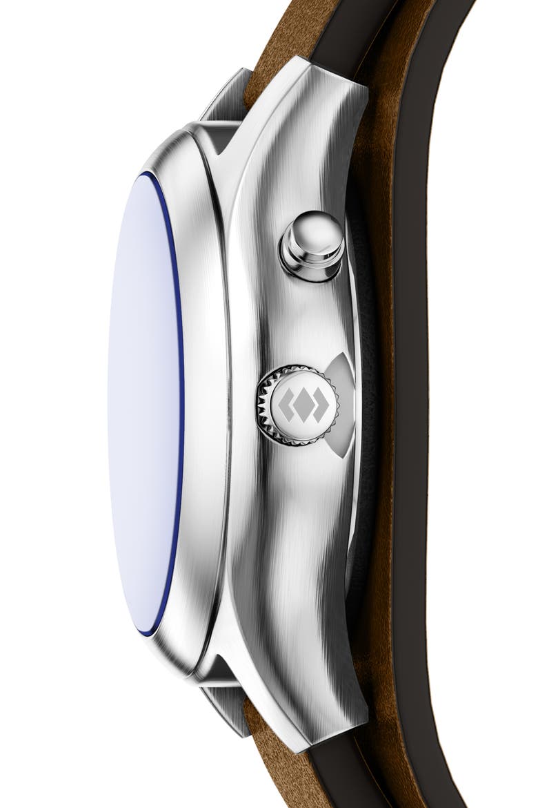 Archival Big Tic® Anadigi Leather Strap Watch, 40mm, Alternate, color, BROWN
