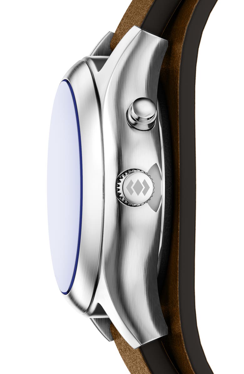 Fossil Archival Big Tic<sup>®</sup> Anadigi Leather Strap Watch, 40mm, Alternate, color, Brown