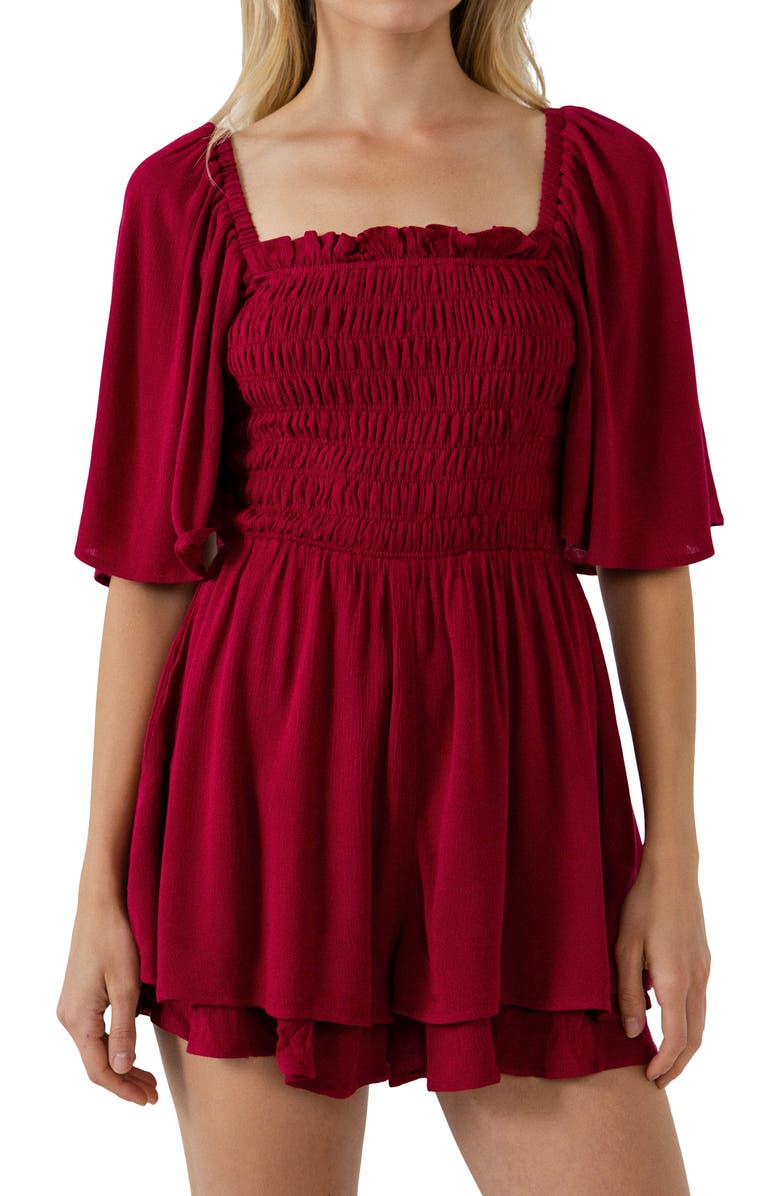 Free the Roses Smocked Romper, Alternate, color,