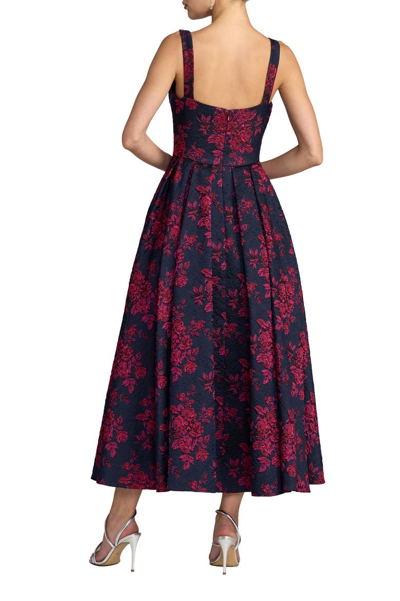 Brocade Square Neck Dress, Alternate, color, Fuchsia Multi