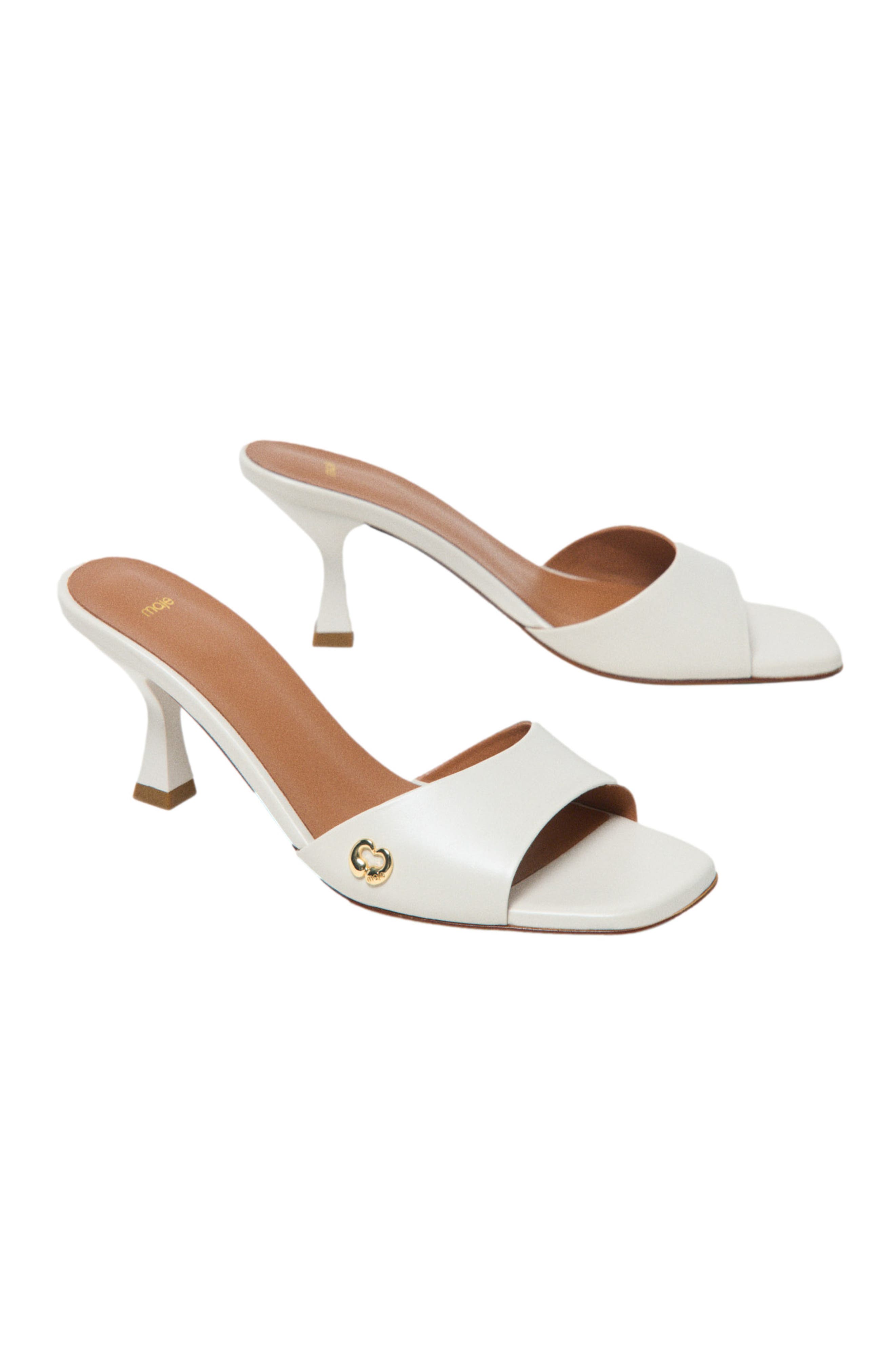 maje Leather mules, Alternate, color, White