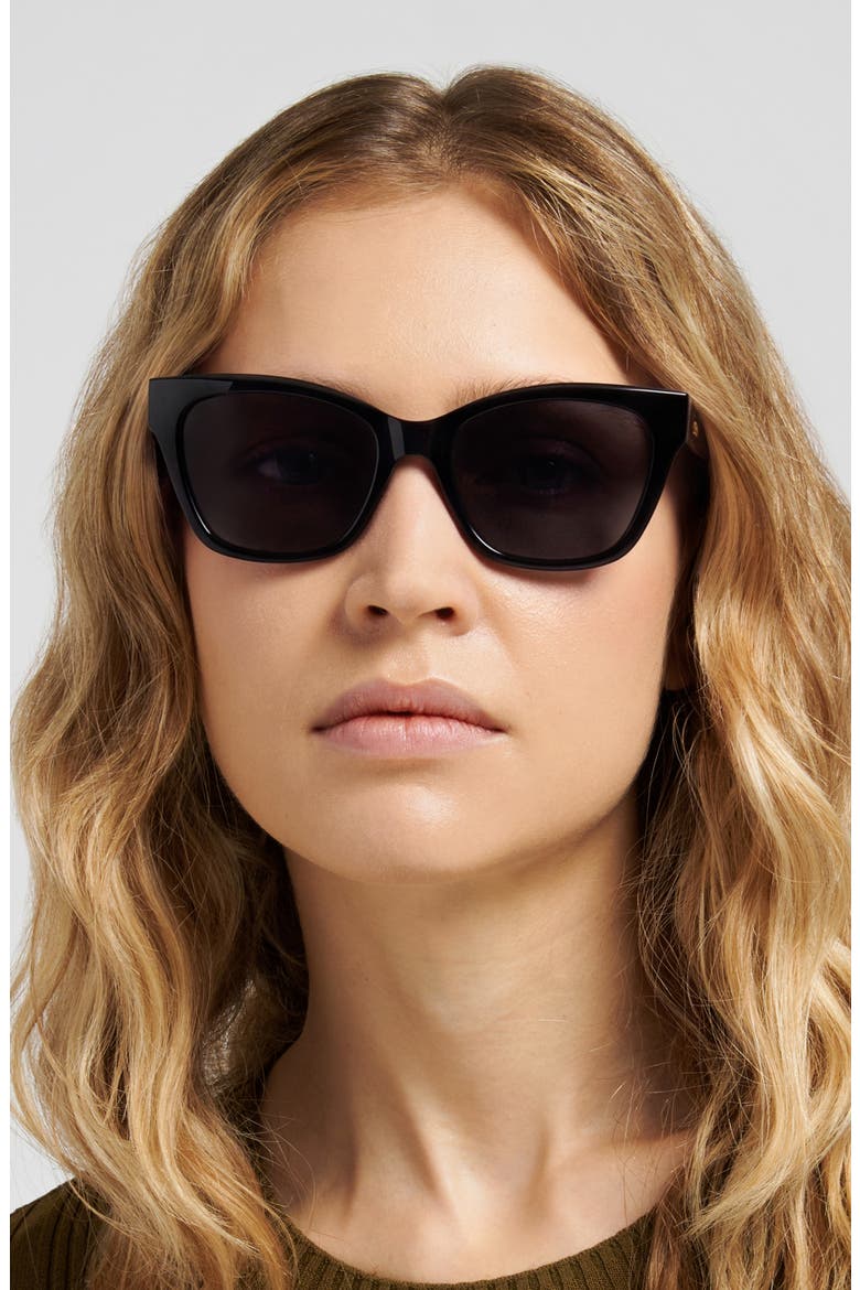 53mm Cat Eye Sunglasses, Alternate, color, BLACK/ GREY