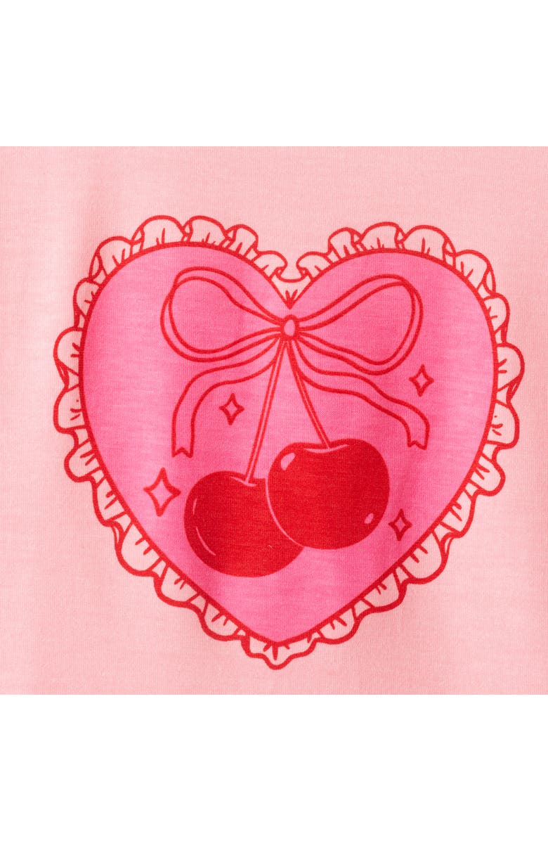Andy & Evan Kids' Cherry Print Two-Piece Short Pajamas, Alternate, color, Pink Cherry