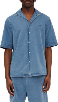 PURPLE BRAND Cotton Jersey Camp Shirt