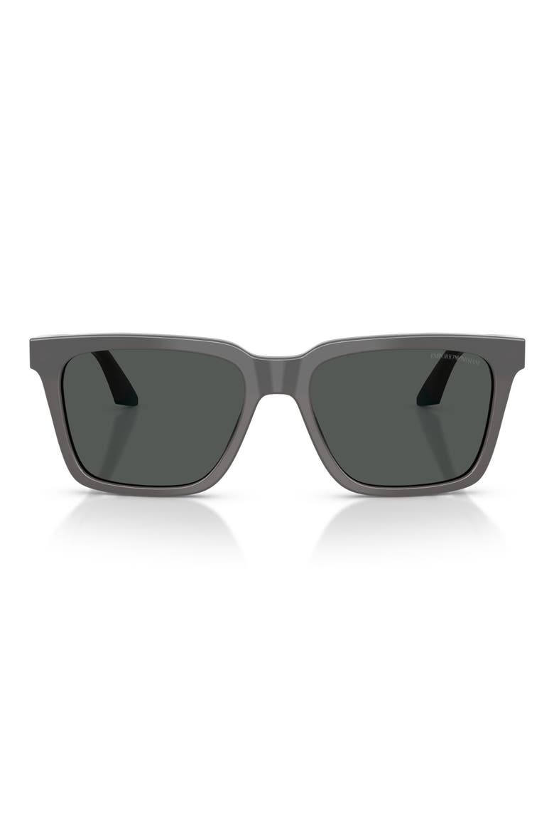 55mm Square Sunglasses, Main, color, SHINY OPAL GREY/ BLUE / GREY