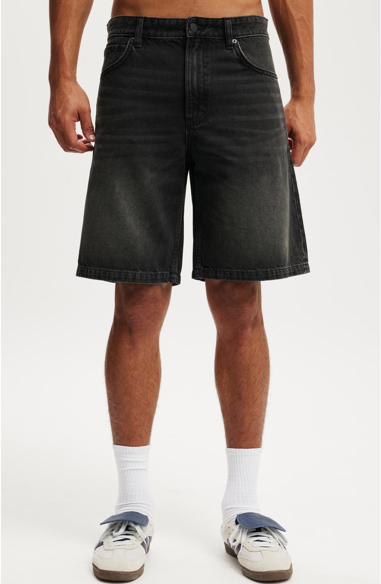 Cotton On Men's Baggy Denim Short, Main, color, Revolve Black