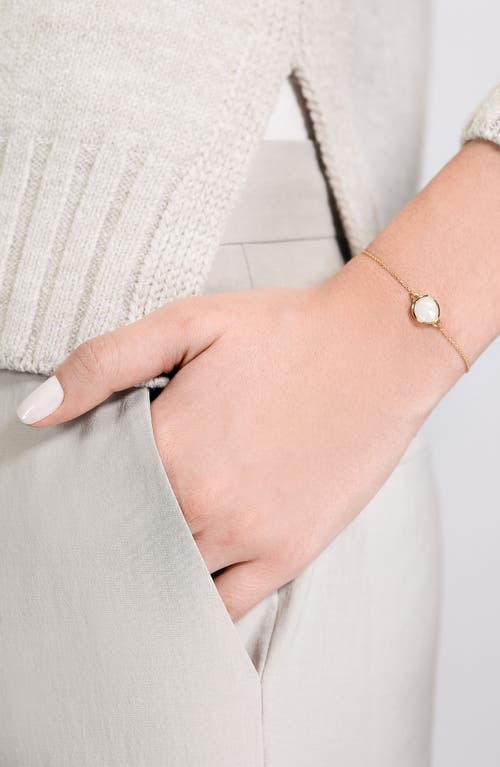 Monica Vinader Mini Siren Fine Chain Bracelet In Moonstone/yellow Gold