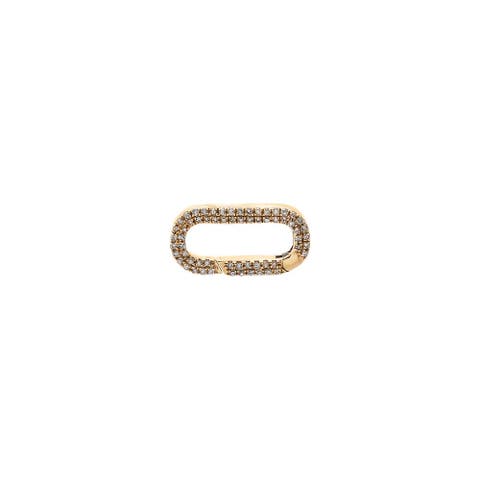 Diamond Double Row Pave Paperclip Toggle Charm 14K