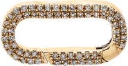 BY ADINA EDEN Diamond Double Row Pave Paperclip Toggle Charm 14K