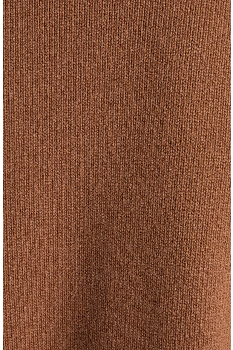 Logo Patch Virgin Wool Cardigan, Alternate, color, DULL BROWN