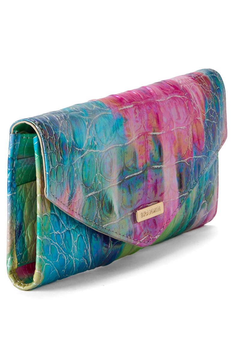 Brahmin Veronica Croc Embossed Leather Wallet, Alternate, color,