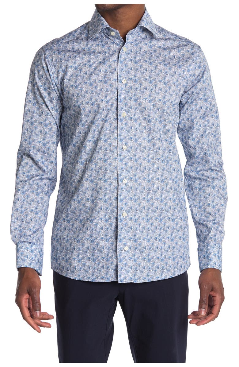 Eton Floral Print Slim Fit Shirt, Main, color, 
