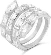 SHYMI Cubic Zirconia Swirl Bypass Ring