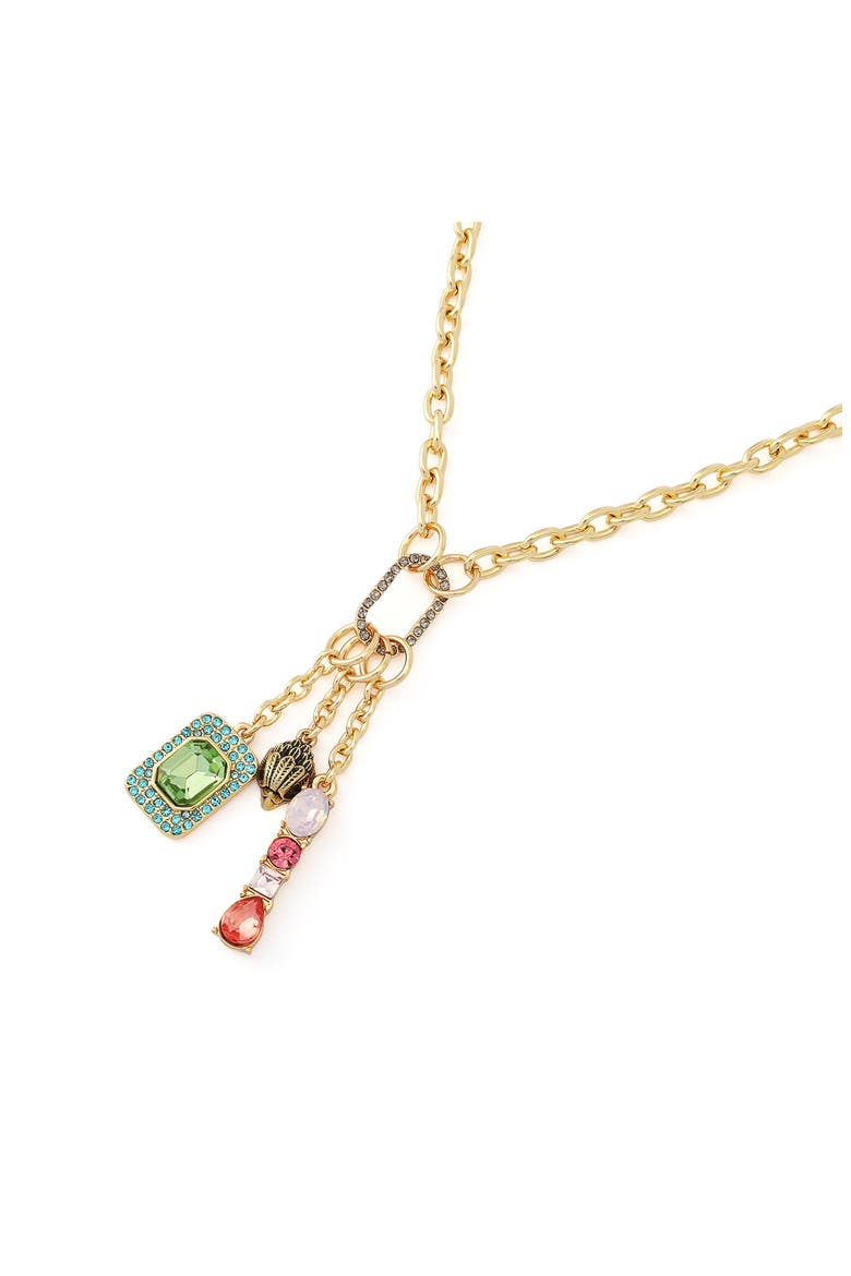 Stone Eagle Charm Necklace, Alternate, color, GOLD MULTI