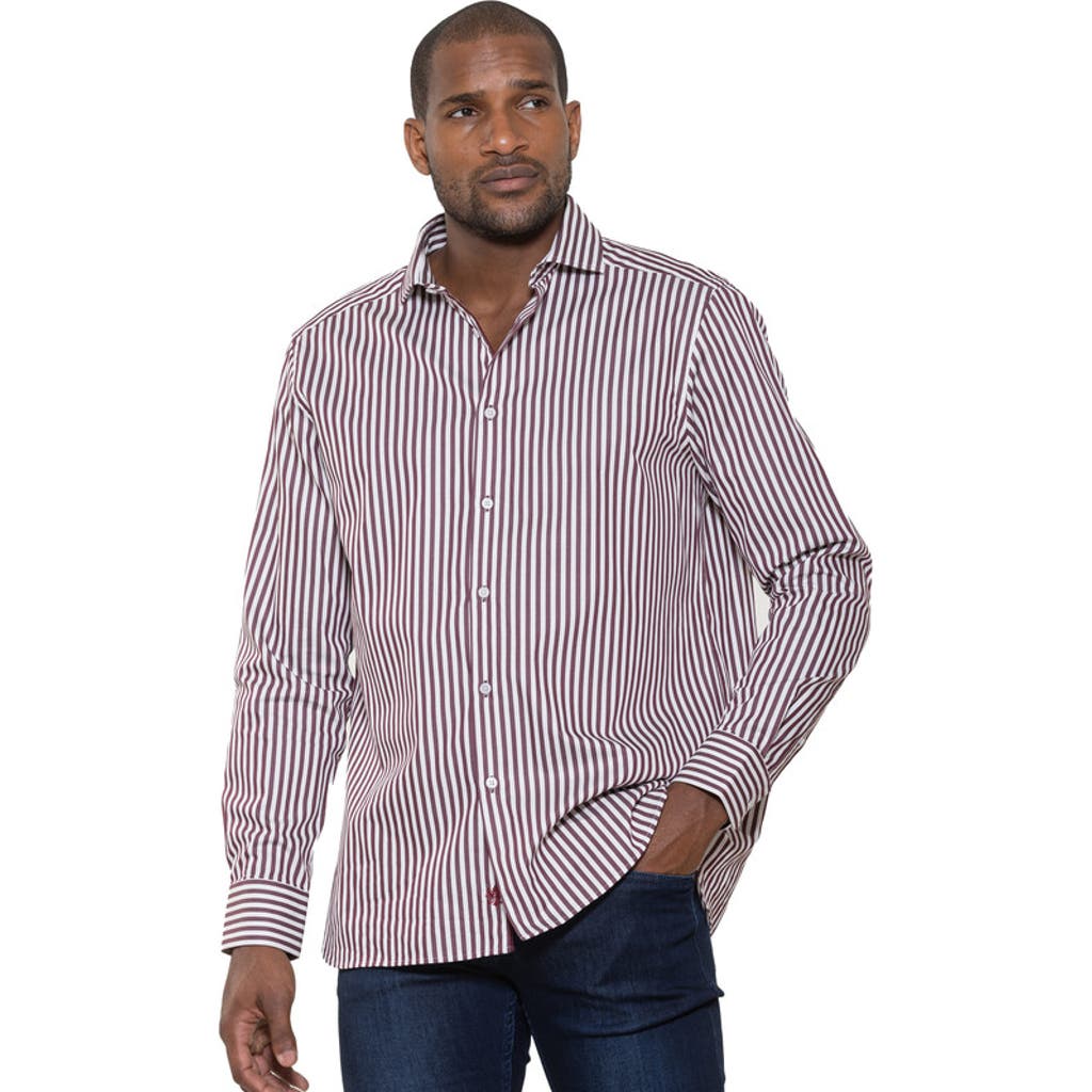 Luchiano Visconti Awning Stripe Long Sleeve Shirt In Multi