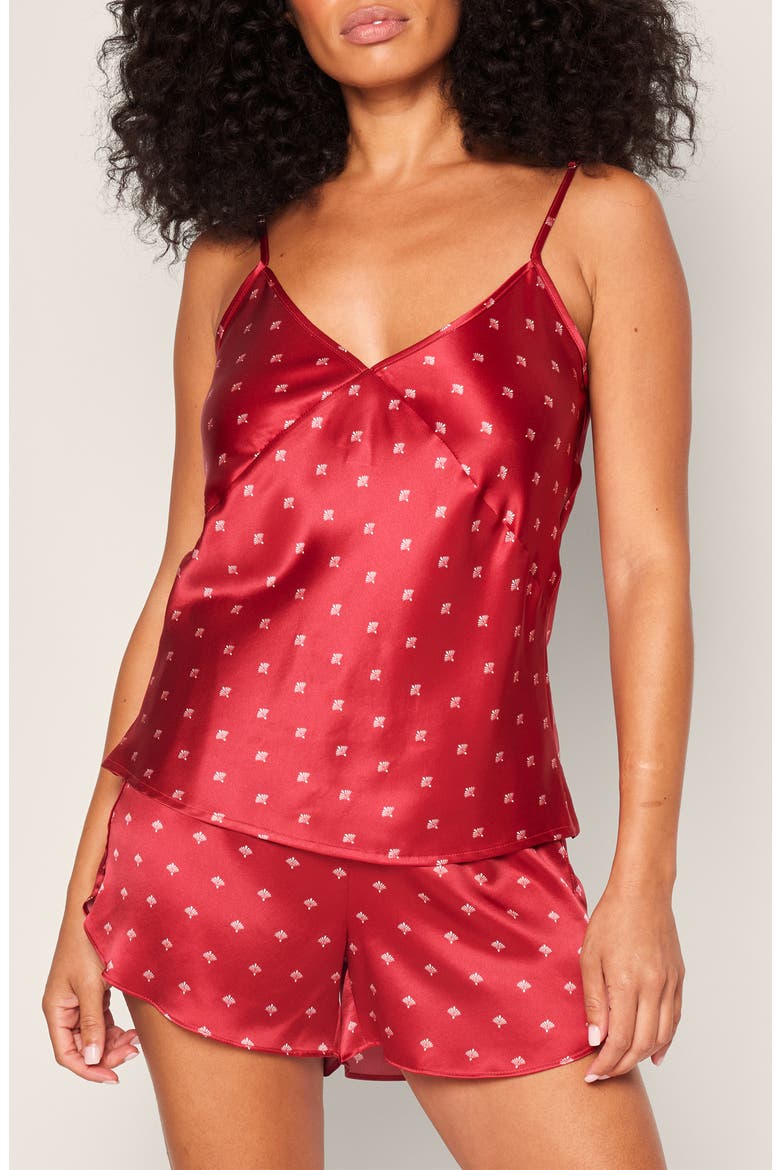 Mulberry Silk Short Pajamas, Main, color, RED