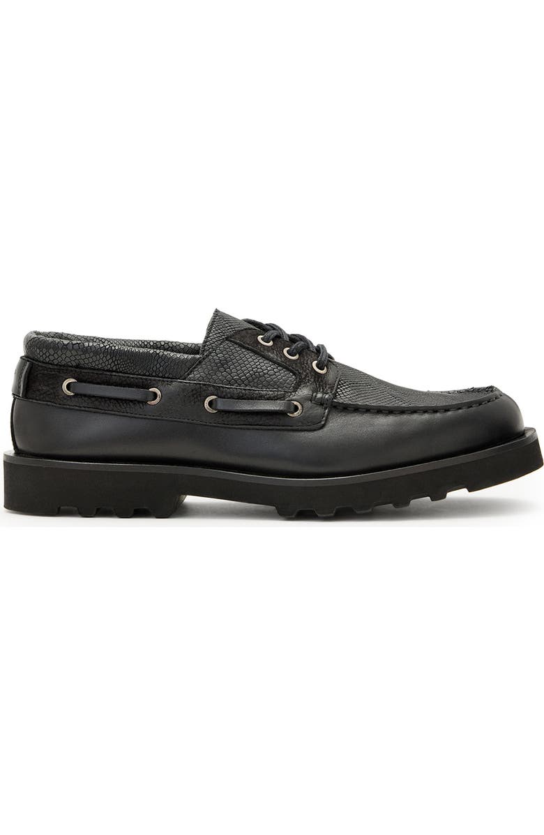 AllSaints Skiff Boat Shoe, Alternate, color, Black