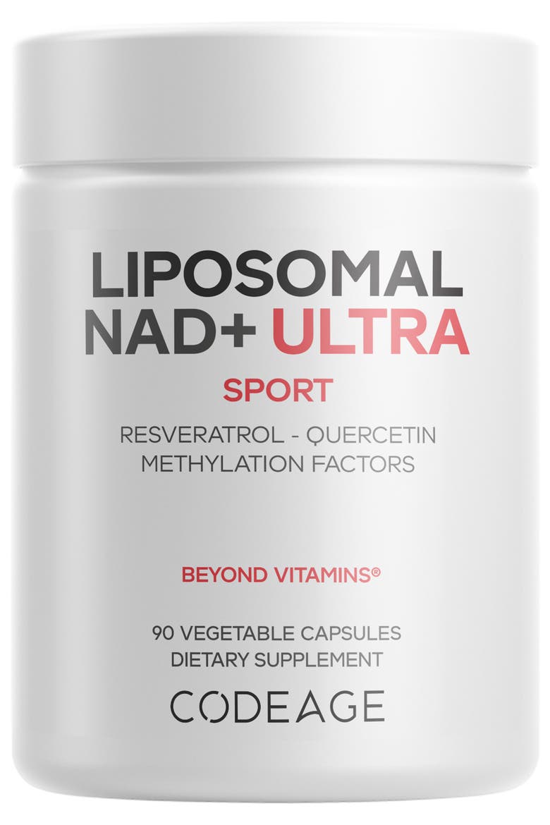 Liposomal NAD+ Ultra + Resveratrol & Vitamin B Supplement, Main, color, White
