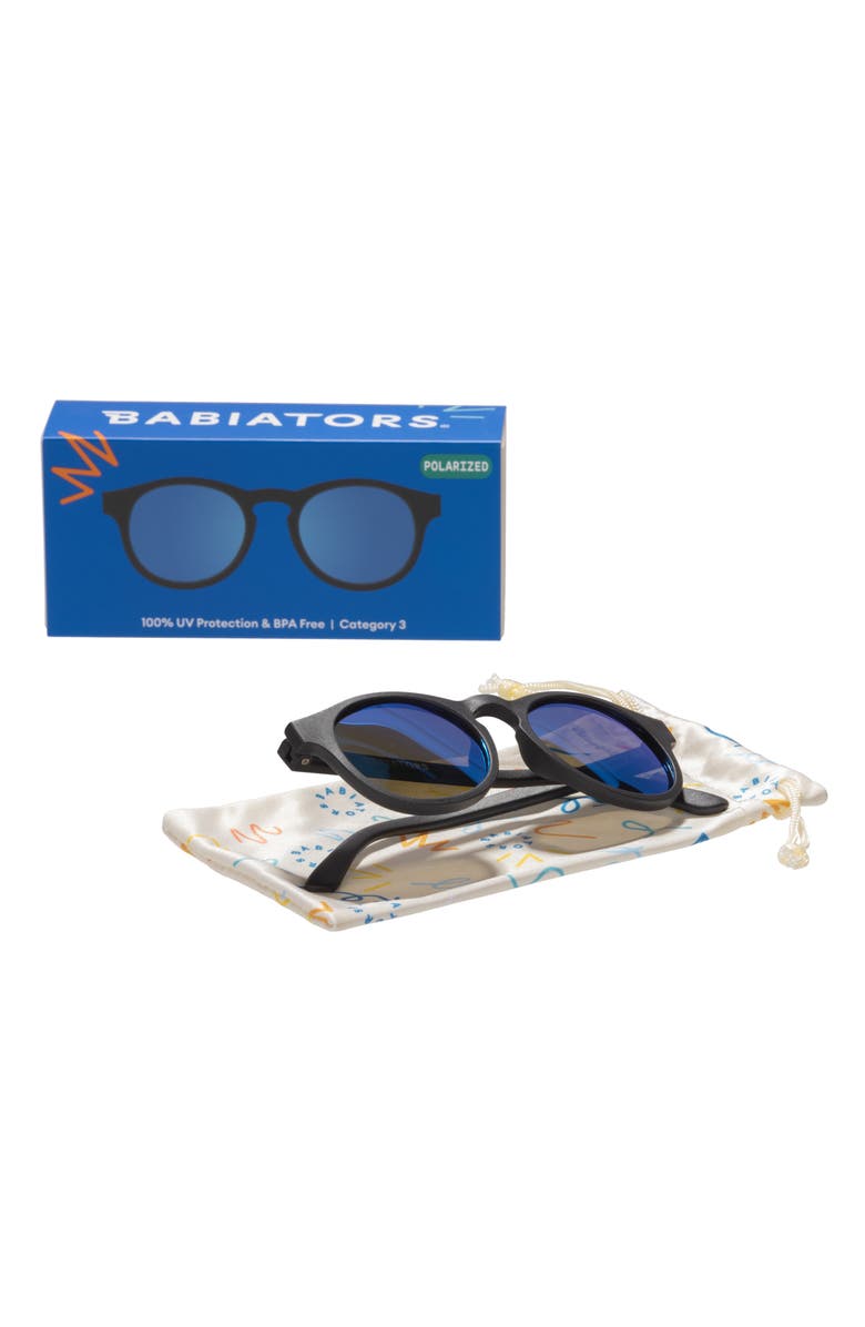 Babiators Kids' Polarized Original Keyhole Sunglasses, Alternate, color, Jet Black/Cobalt Blue