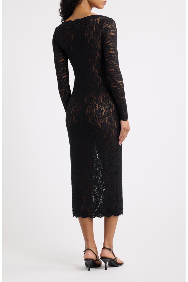 Niven Long Sleeve Lace Cocktail Sheath Dress, Alternate, color, BLACK