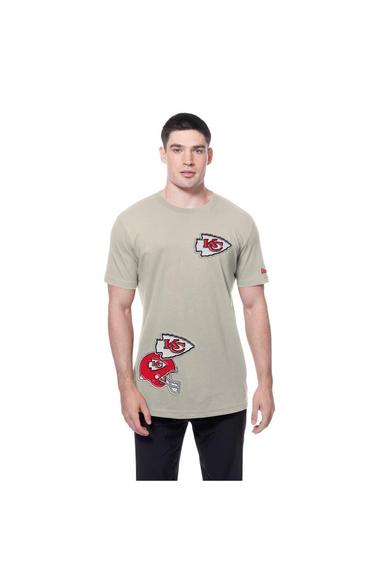 New Era Men's New Era Light Beige Kansas City Chiefs Multi Patch T-Shirt, Alternate, color, Light Beige