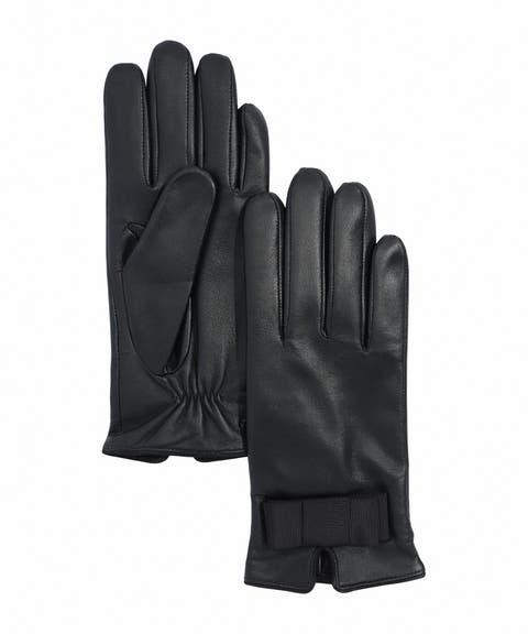 tuxedo bow leather glove