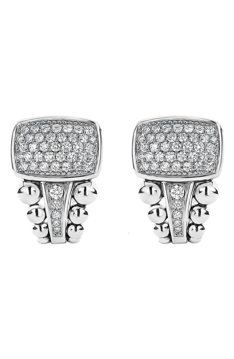 LAGOS Caviar Spark Pavé Diamond Huggie Hoop Earrings, Main, color, 