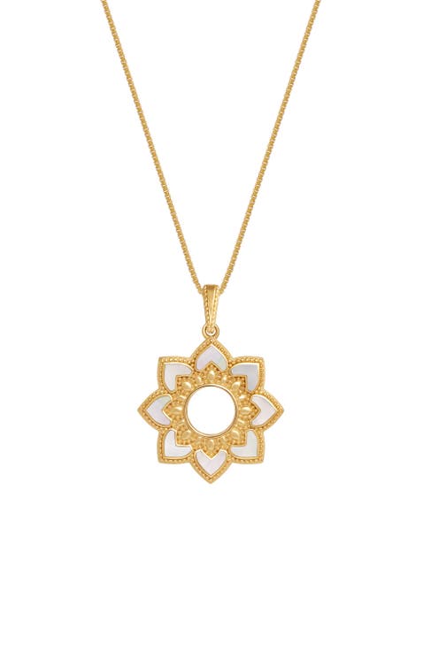 Serene Bloom Lotus Harmony Mother of Pearl Necklace