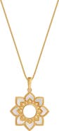 Karma and Luck Women's Lotus Harmony Mother of Pearl Necklace - Serene Bloom
