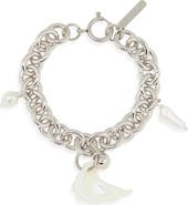 Justine Clenquet Tyler Seashell & Faux Pearl Chain Bracelet