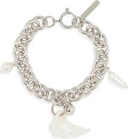 Justine Clenquet Tyler Seashell & Faux Pearl Chain Bracelet