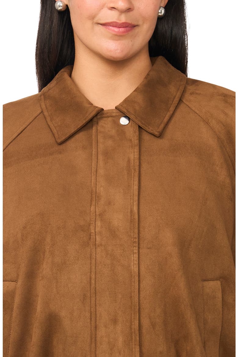 Faux Suede Raglan Sleeve Jacket, Alternate, color, TOASTED