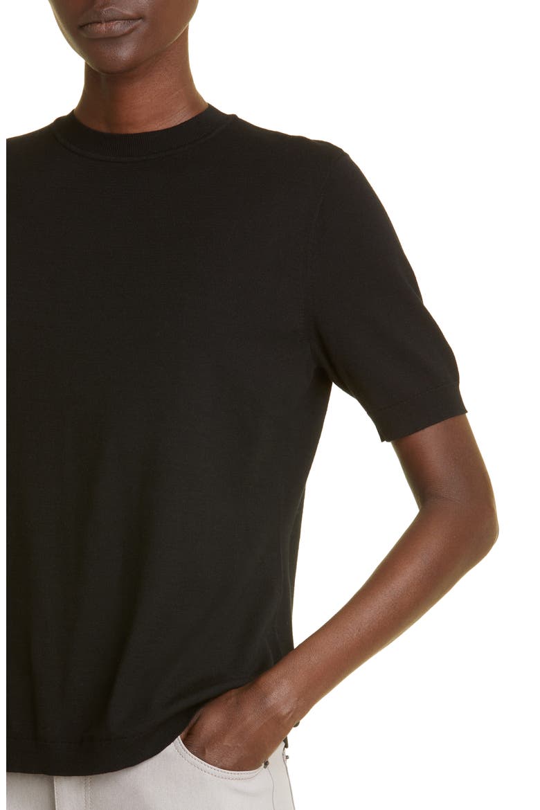 Short Sleeve Sweater, Alternate, color, BLACK
