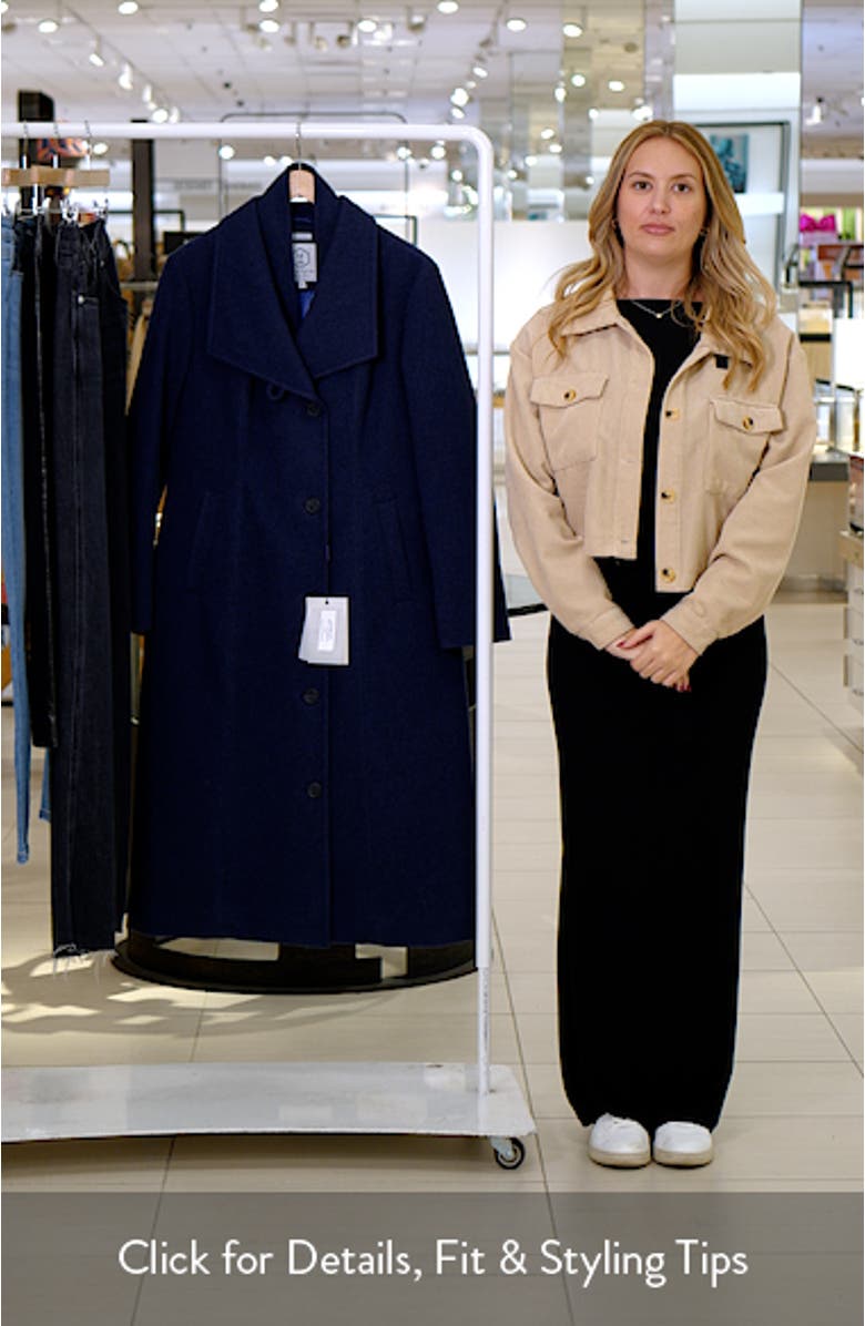 Longline City Virgin Wool Blend 752 Fill Power Down Waterproof Coat, sales video thumbnail