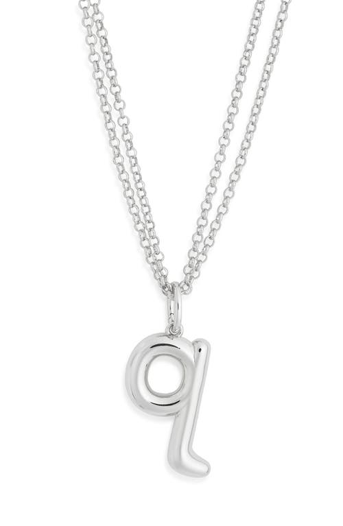 Leith Lowercase Initial Bubble Pendant Necklace In Silver
