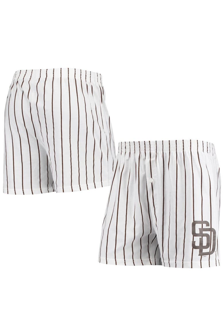 Men's Concepts Sport White San Diego Padres Vigor Pinstripe Boxer Shorts, Main, color, White
