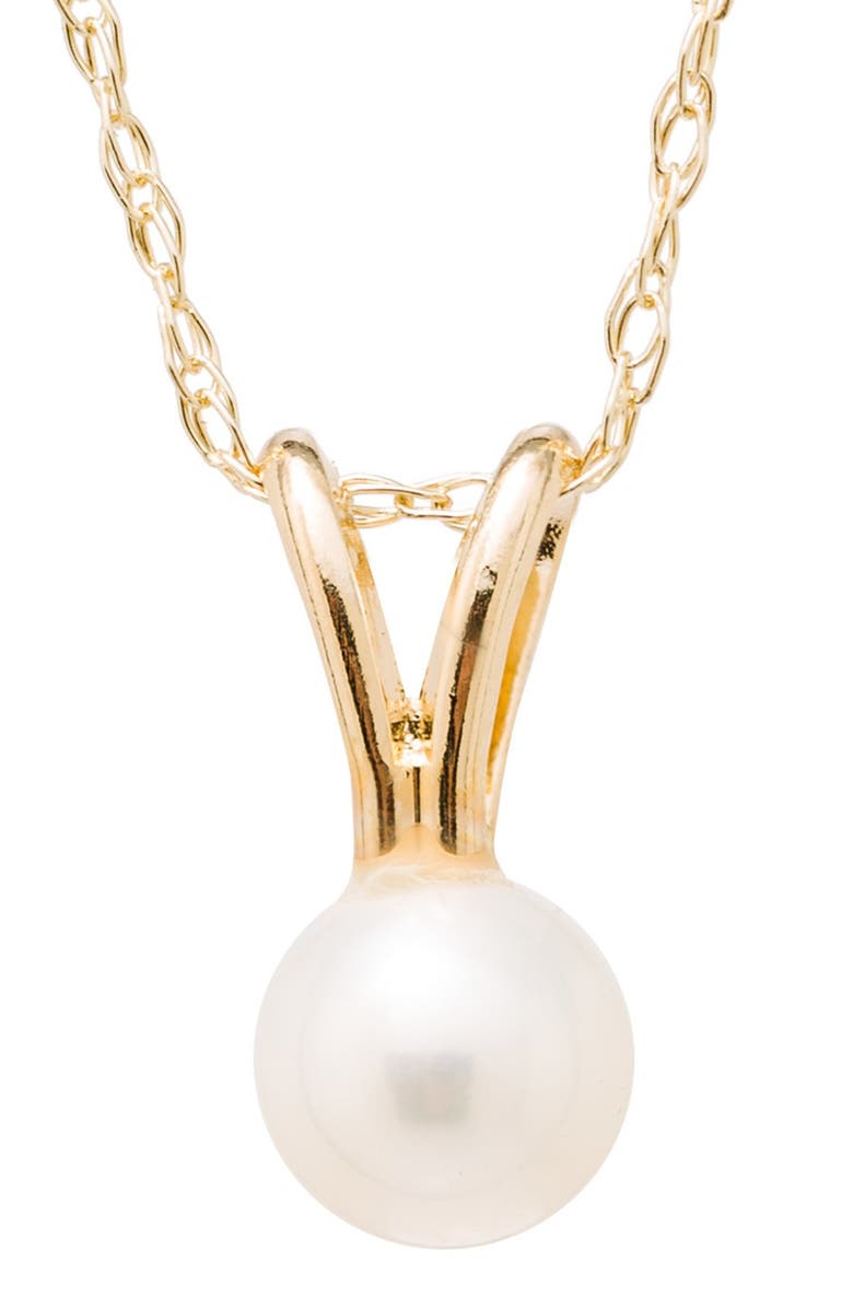 Mignonette Pearl Pendant Necklace, Main, color, Gold
