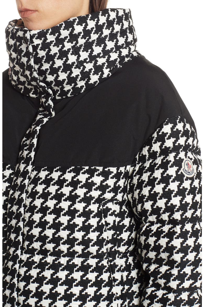 Nil Houndstooth Quilted Down Jacket, Alternate, color, WHITE