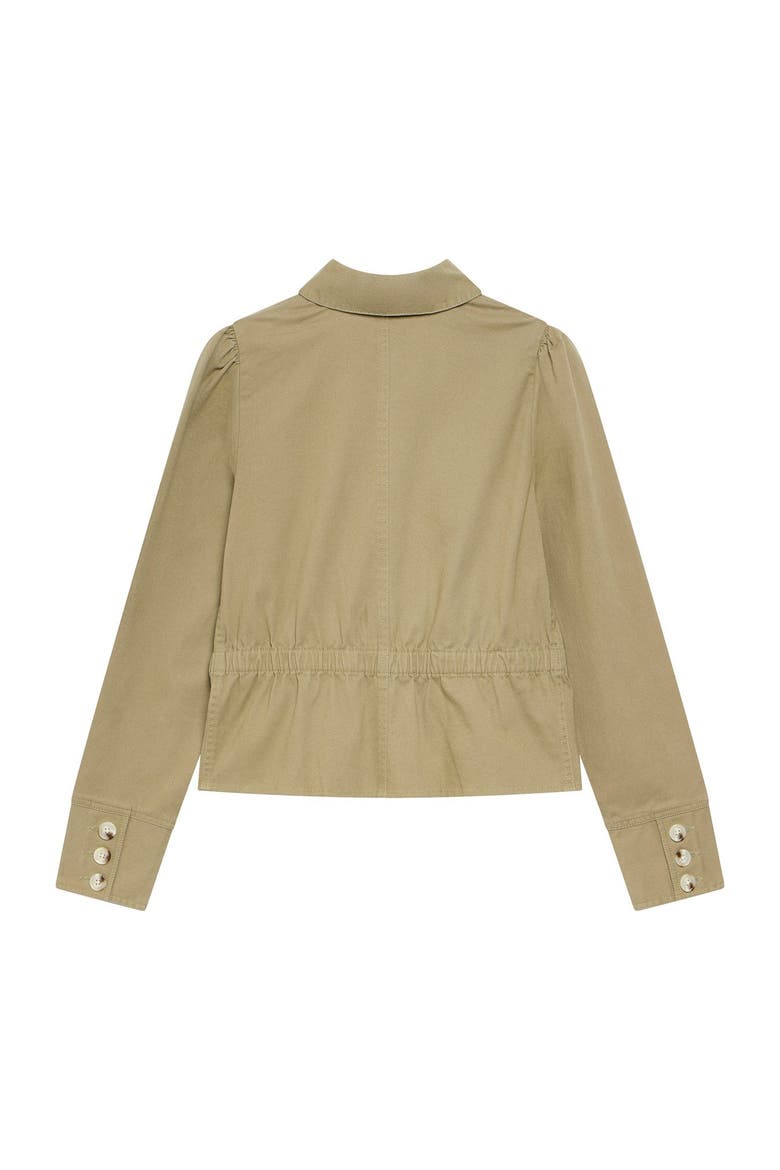 Collared Peplum Jacket, Alternate, color, Khaki