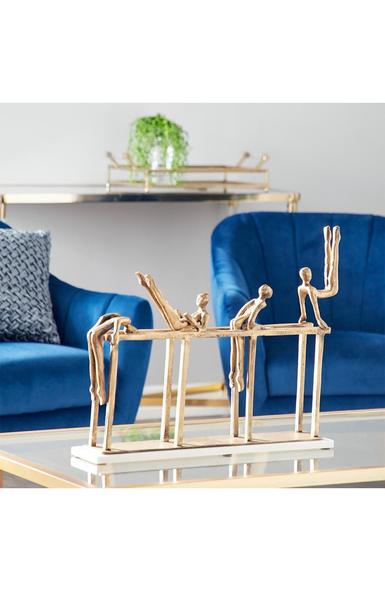 WILLOW ROW Goldtone Metal Modern People Sculpture, Alternate, color, 