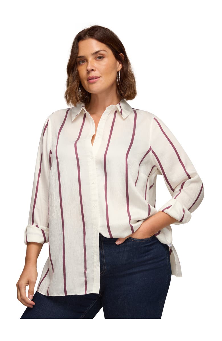 Live Unlimited Regular Fit Striped Shirt, Main, color, Cream