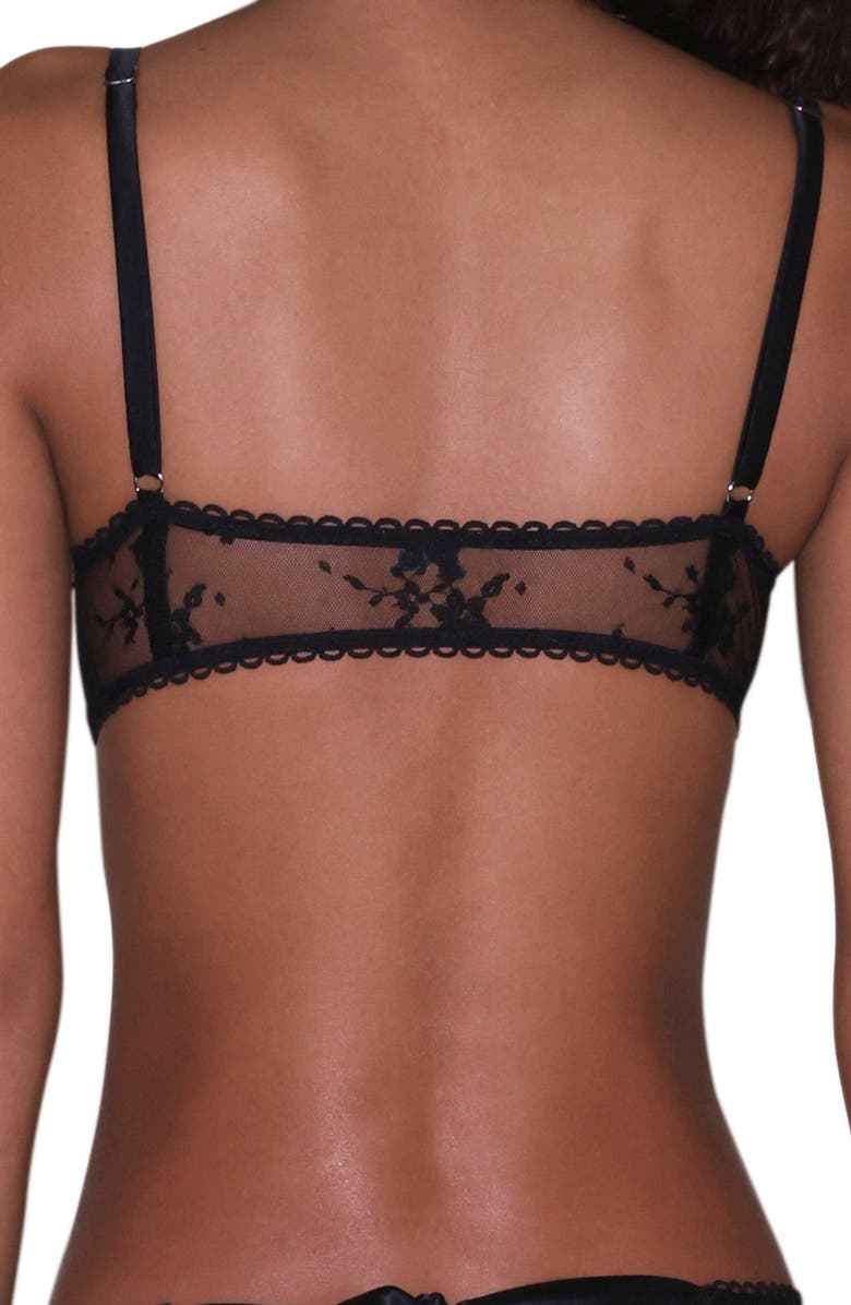 Fleur Du Mal Untie Me Underwire Demi Bra, Alternate, color, Black