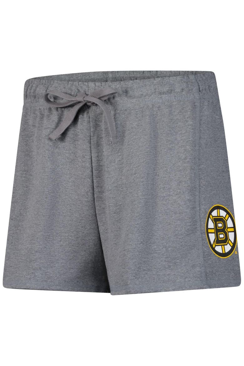 Women's Fanatics Heather Gray Boston Bruins Logo Shorts, Alternate, color, Heather Gray