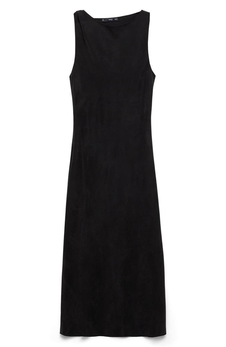 MANGO Side Slit Sleeveless Cupro Blend Dress, Main, color,