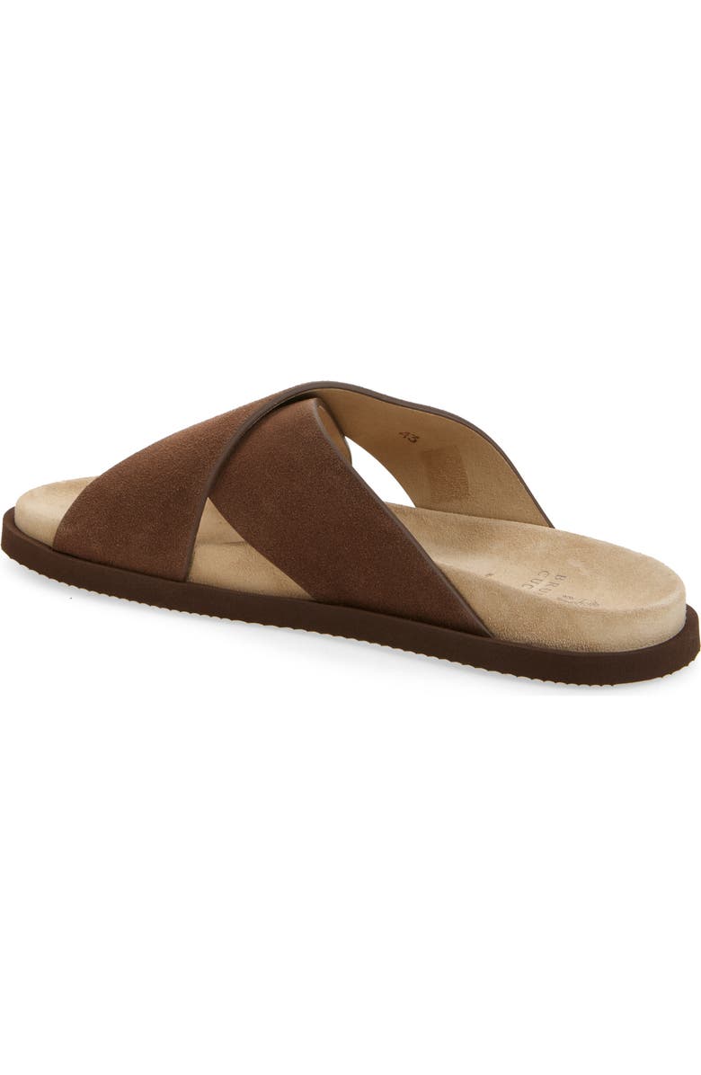 Brunello Cucinelli Cross Strap Slide Sandal, Alternate, color, Cay70 Tan Brown